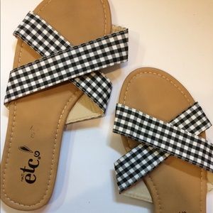 Gingham sandals